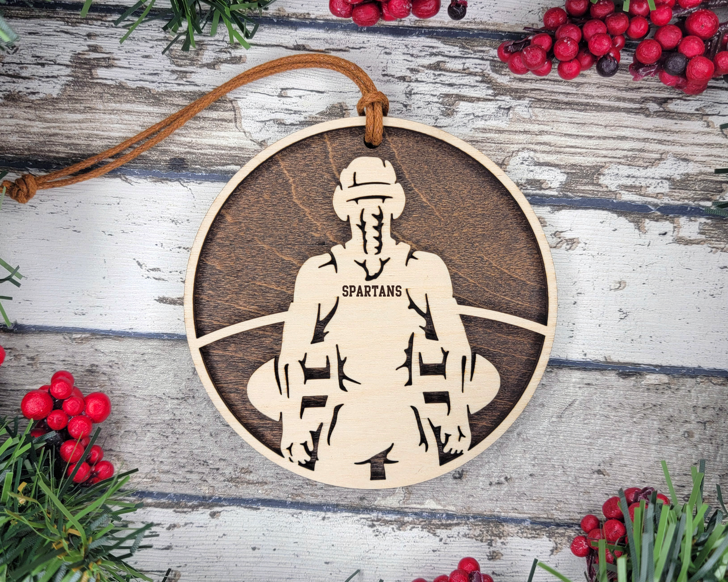 Wooden Wrestling Ornament